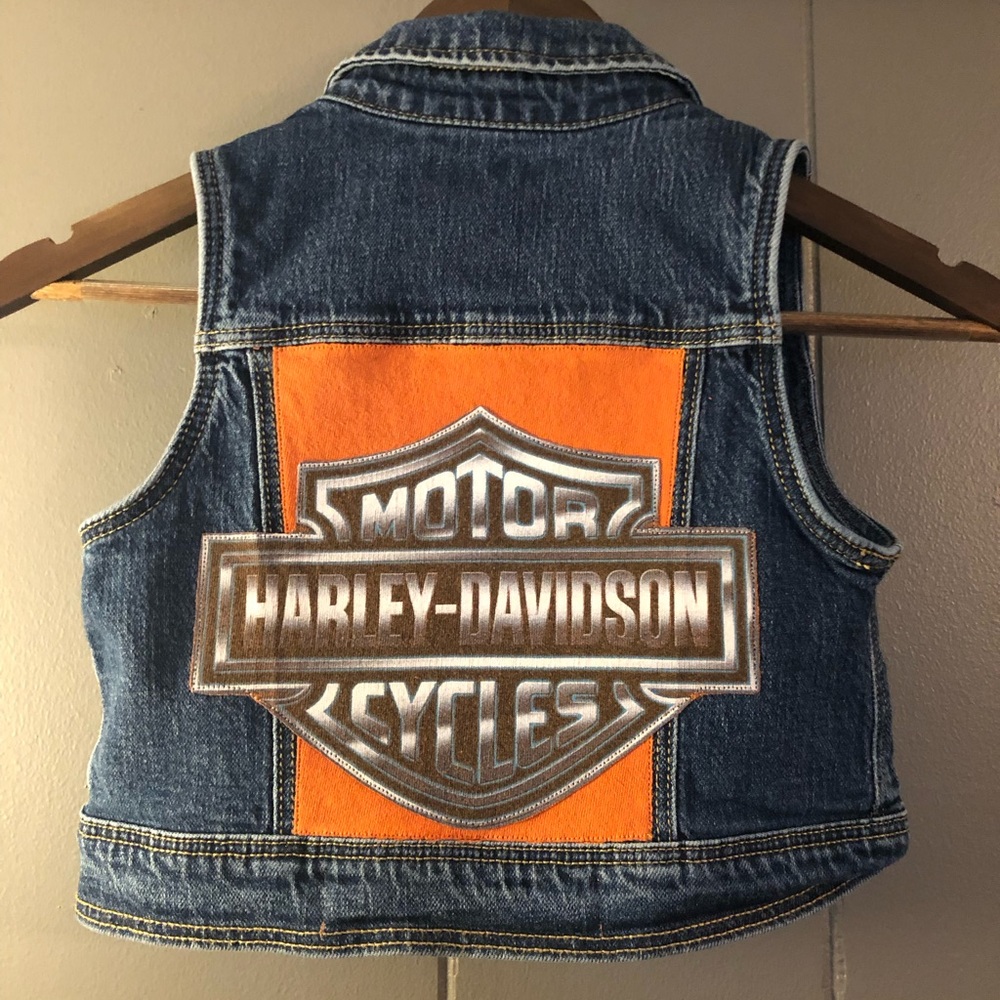 Kids Harley Davidson Denim Vest Size 6/6x(Kids)